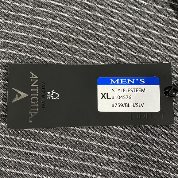 Miami Heat Antigua Striped Polo Adult X-Large XL Gray Embroidered NBA Basketball - Picture 6 of 16